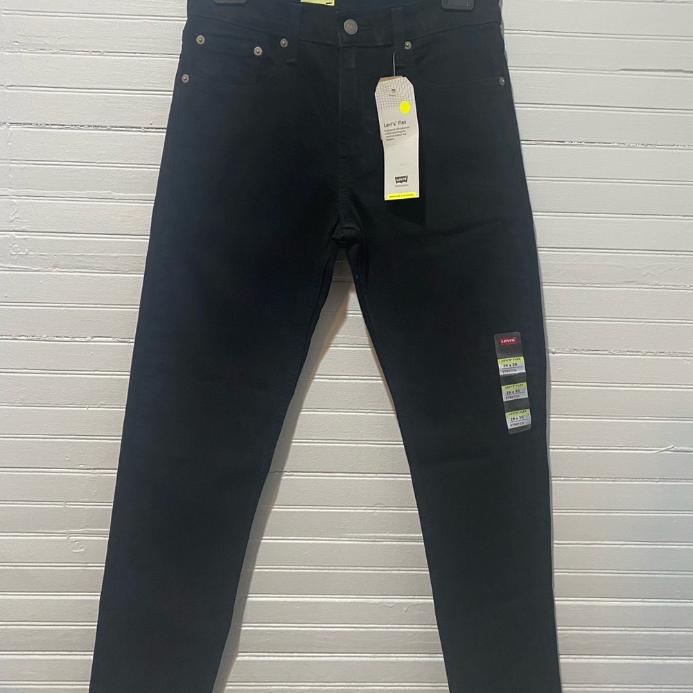 NWT Mens Levi Strauss 512 Slim Taper Flex Stretch Black Denim Jeans Pants 29x30